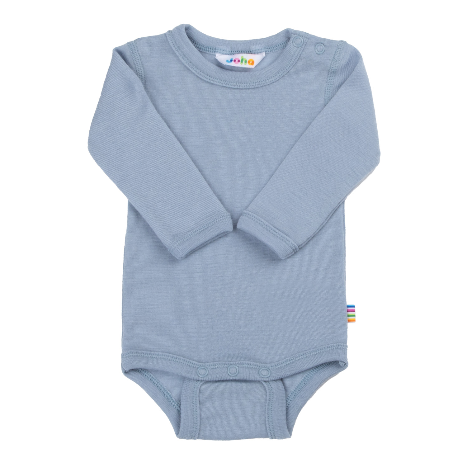 Joha Langarmbody Merinowolle Sommer Farbe Staub Blau