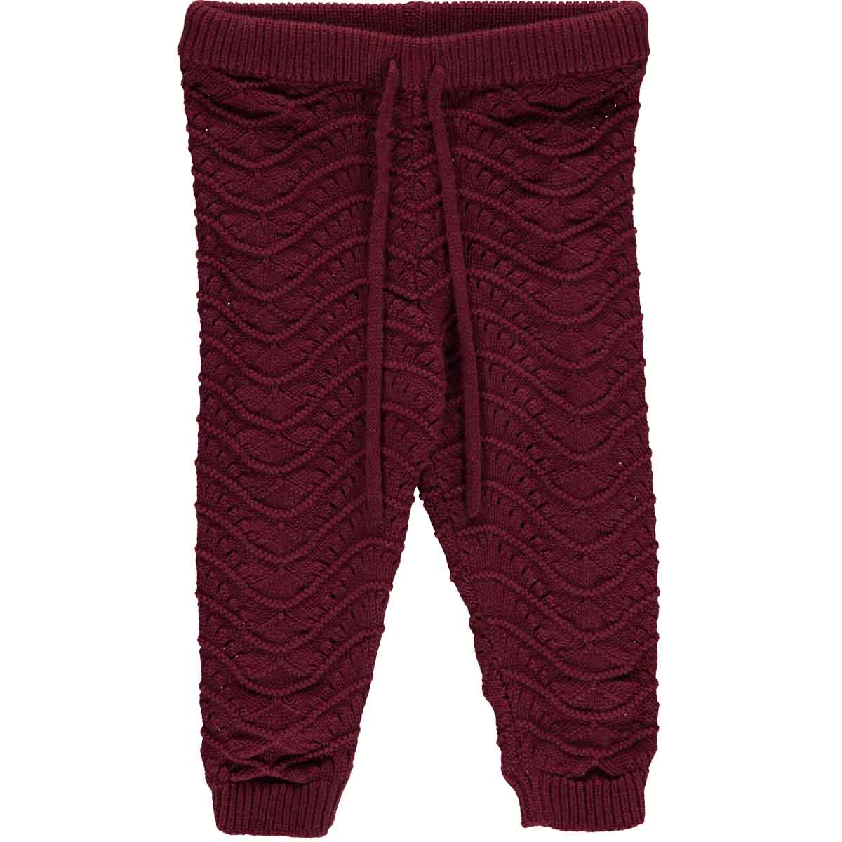Müsli Baby Strickhose 'Needle Out' in der Farbe Fig - Front