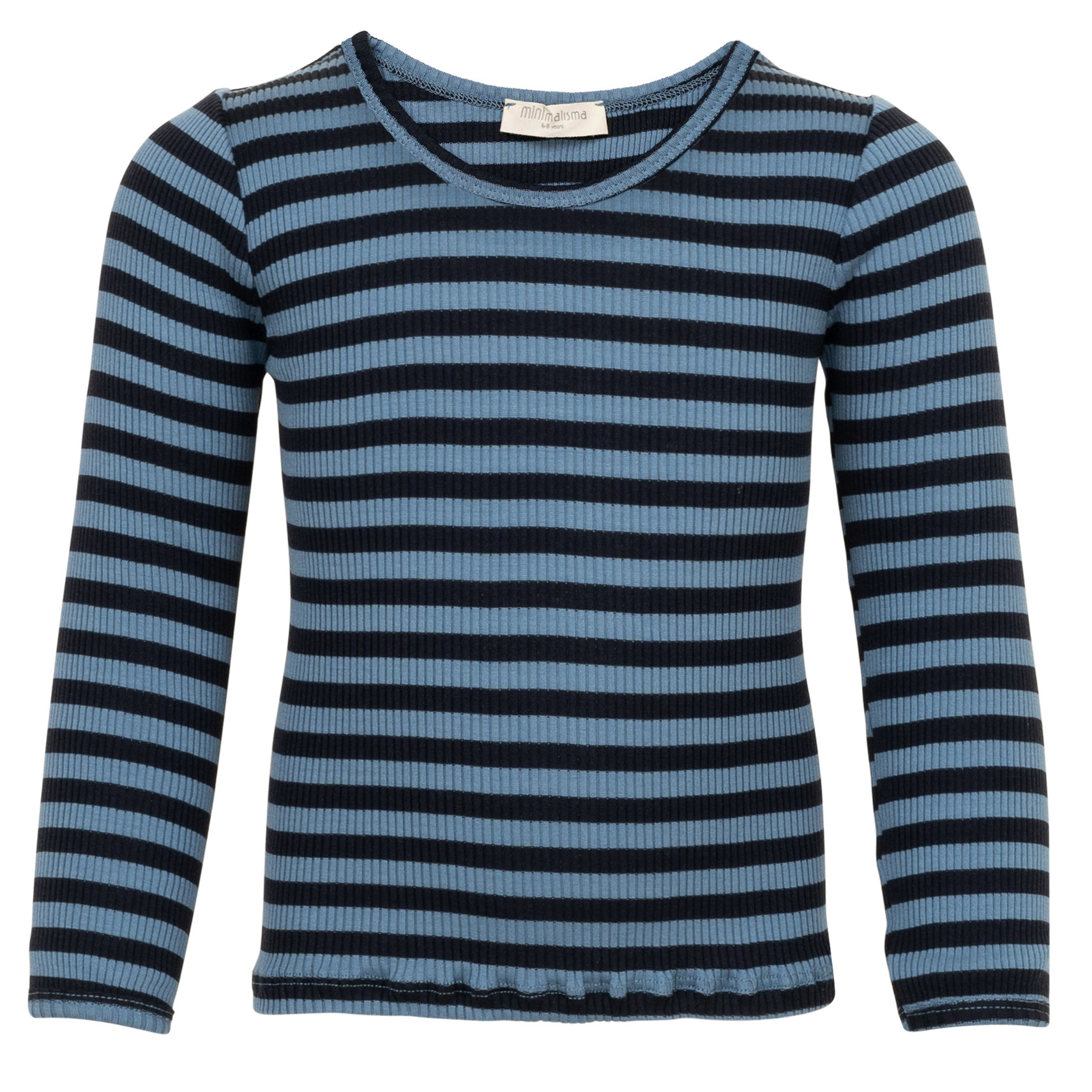 Minimalisma Langarmshirt Longsleeve Bergen Farbe Blue Stripes Baumwolle Seide