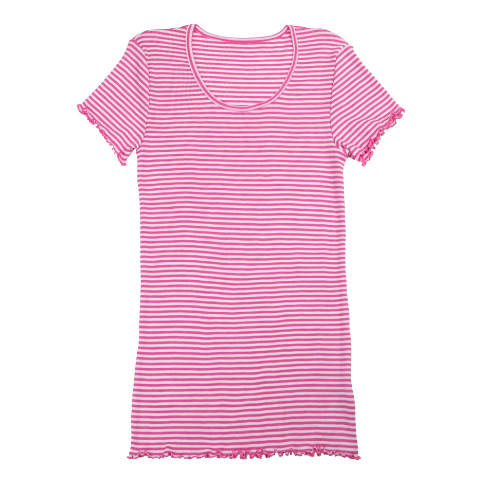 Joha Kurzarmshirt Unterwäsche Wolle Seide Farbe Pink Ringel
