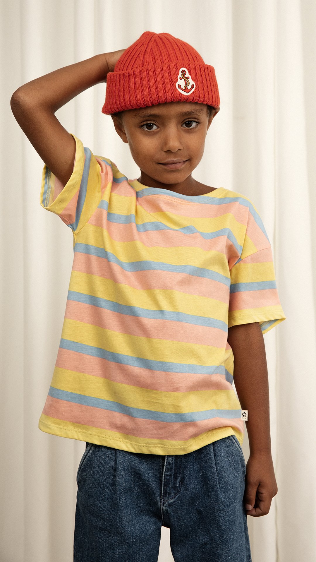 MINI RODINI T-Shirt 'Pastel Stripe', Gr. 128/134