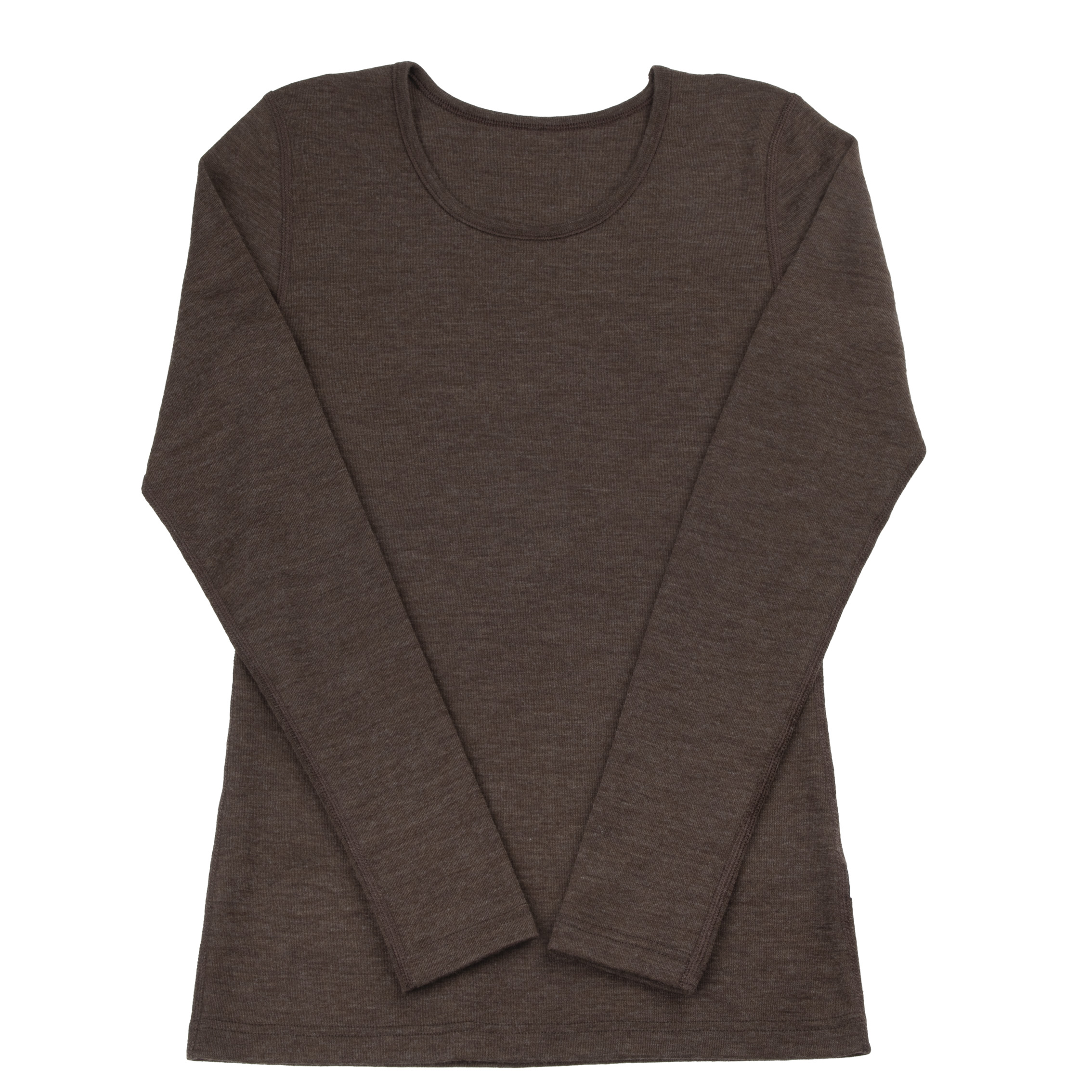 Joha Langarm Shirt Unterhemd Joha Damen Merino Wolle Farbe Dunkelbraun