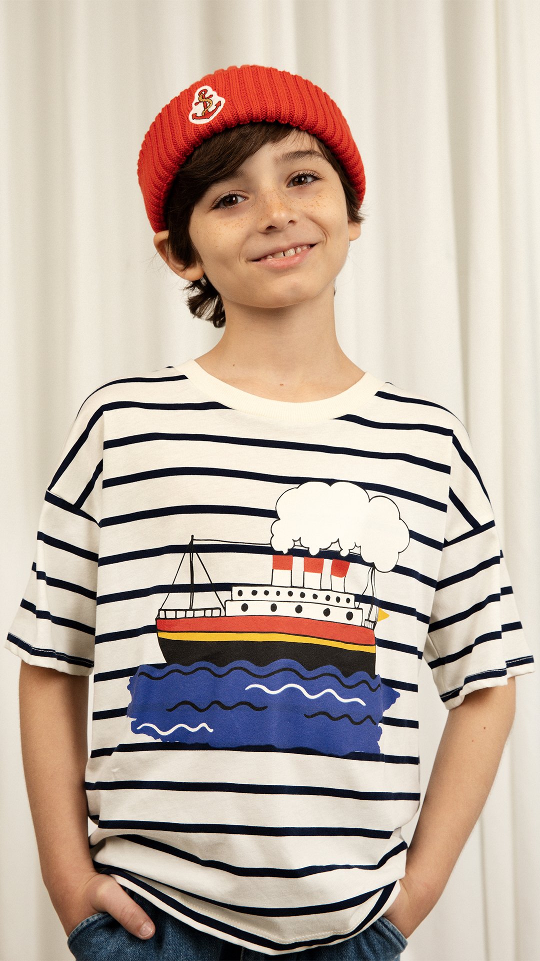 MINI RODINI T-Shirt 'Ferry Stripe' - Gr. 80/86