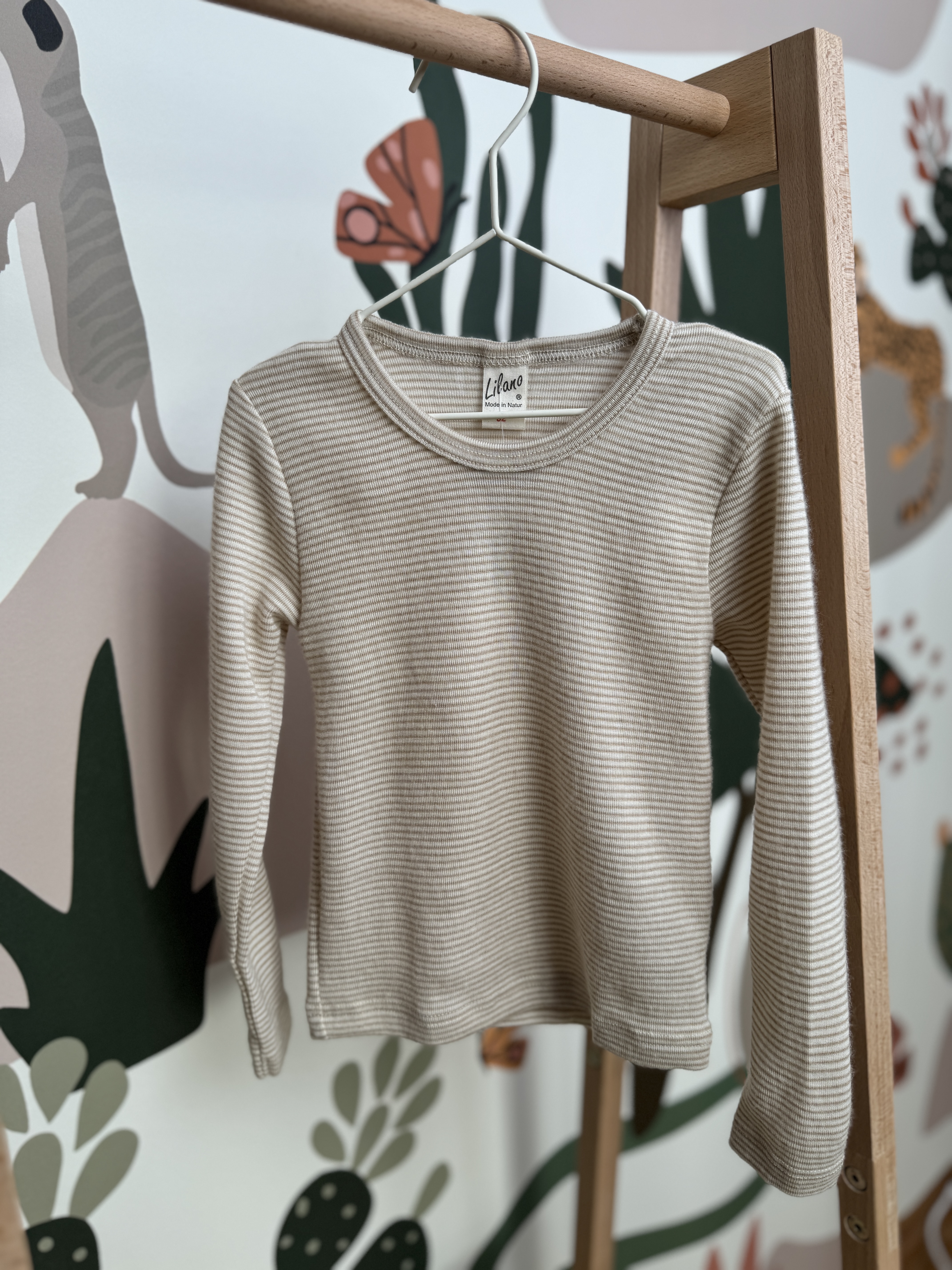 Lilano Langarmshirt Wolle/Seide Ringel