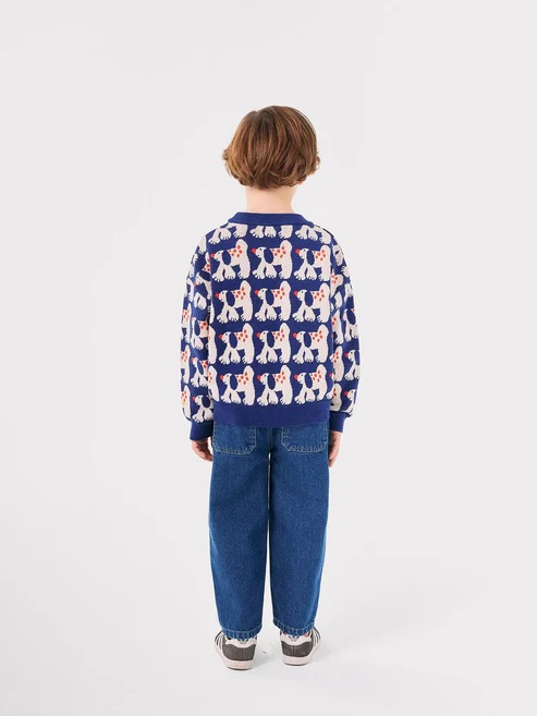 Bobo Choses Denim Jogger Pants 'Funny Face'