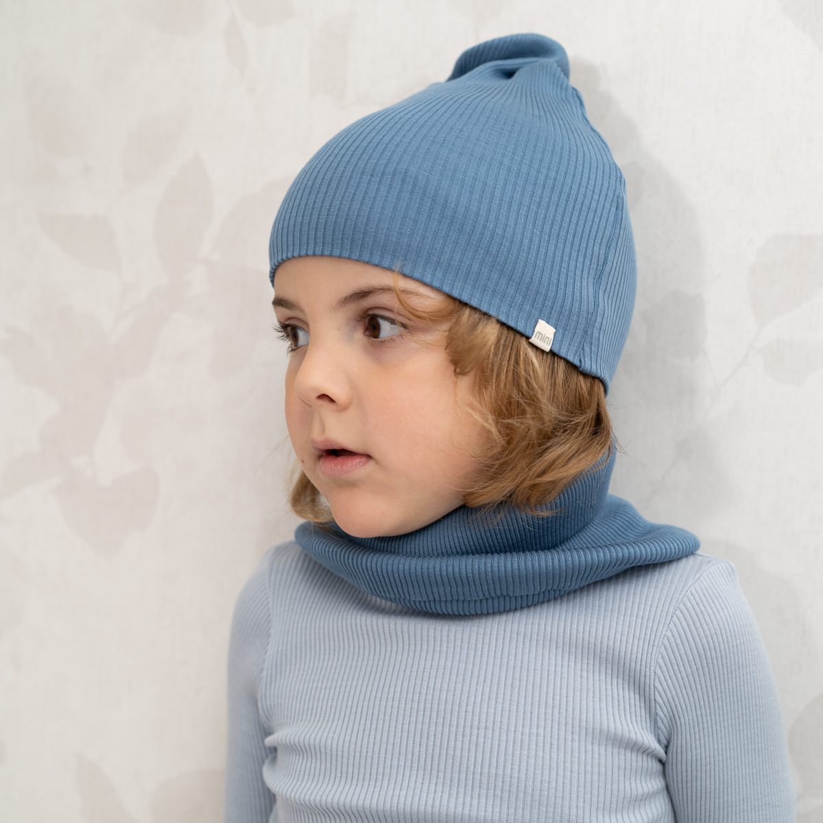 Minimalisma Beanie Mütze Bambi Farbe Steel Blue Baumwolle Seide