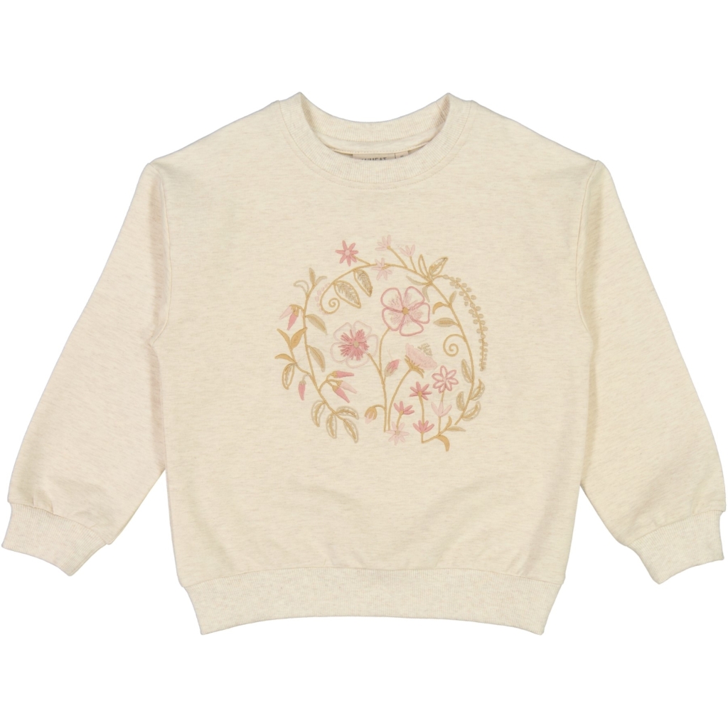 Wheat Sweatshirt 'Flower Embroidery'